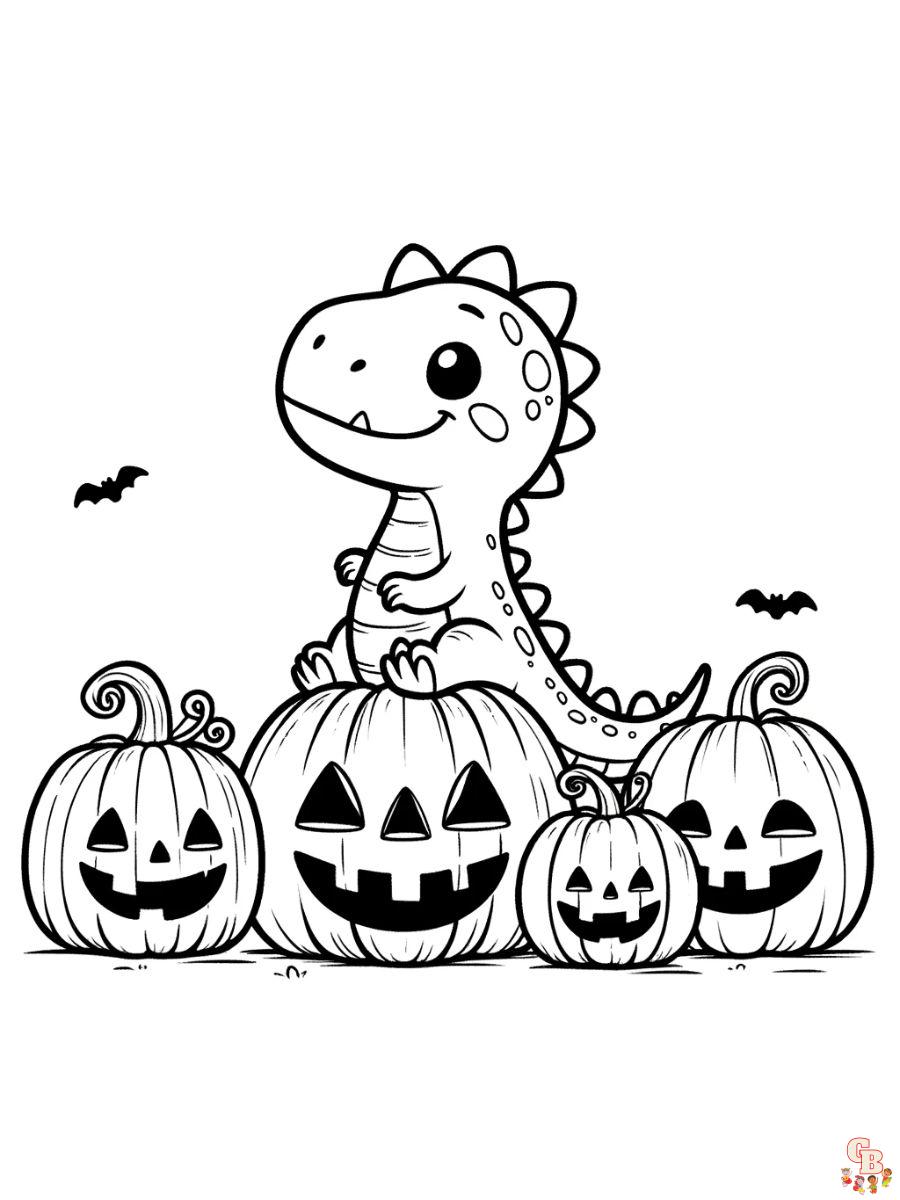 halloween dinosaur coloring pages