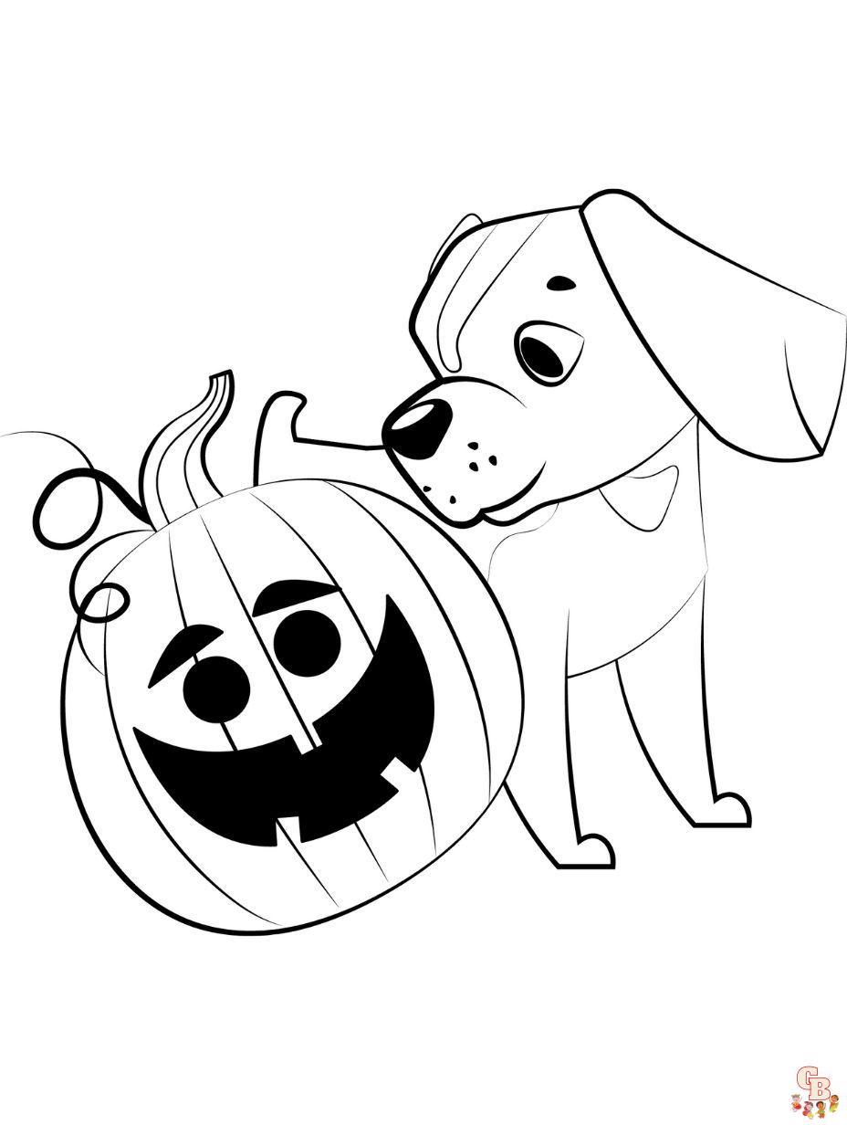 halloween dog coloring page