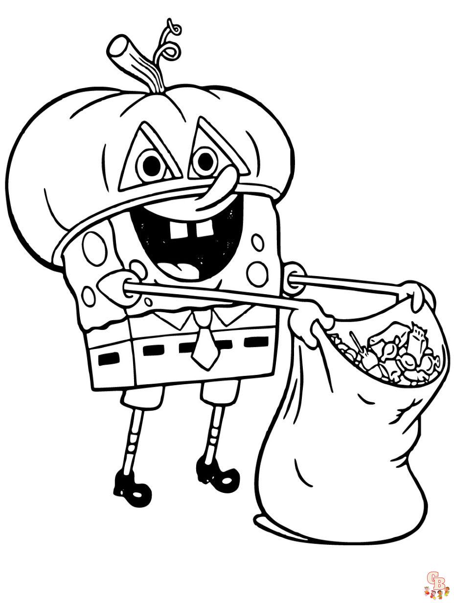 halloween spongebob coloring pages