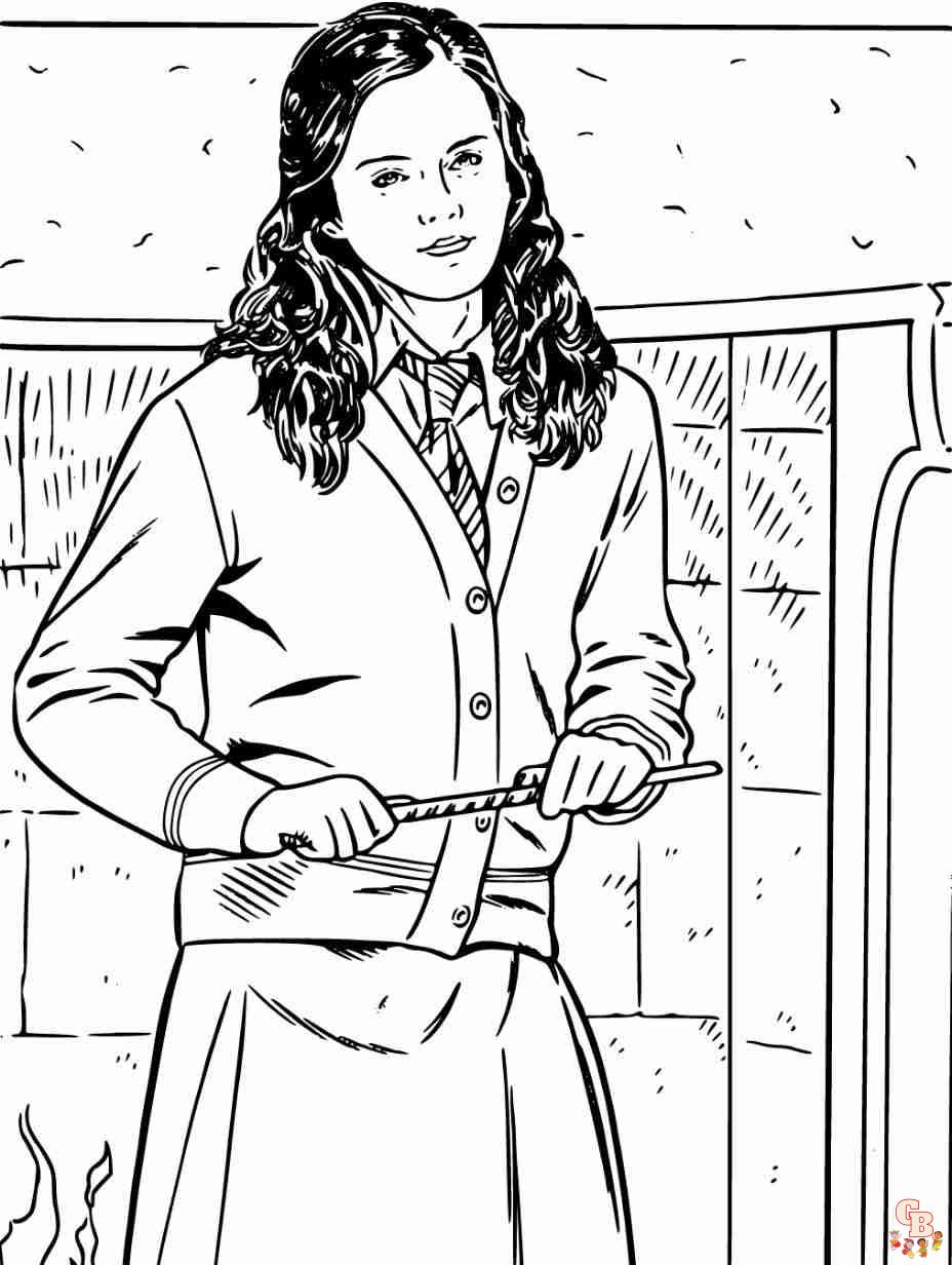 harry potter coloring pages hermione