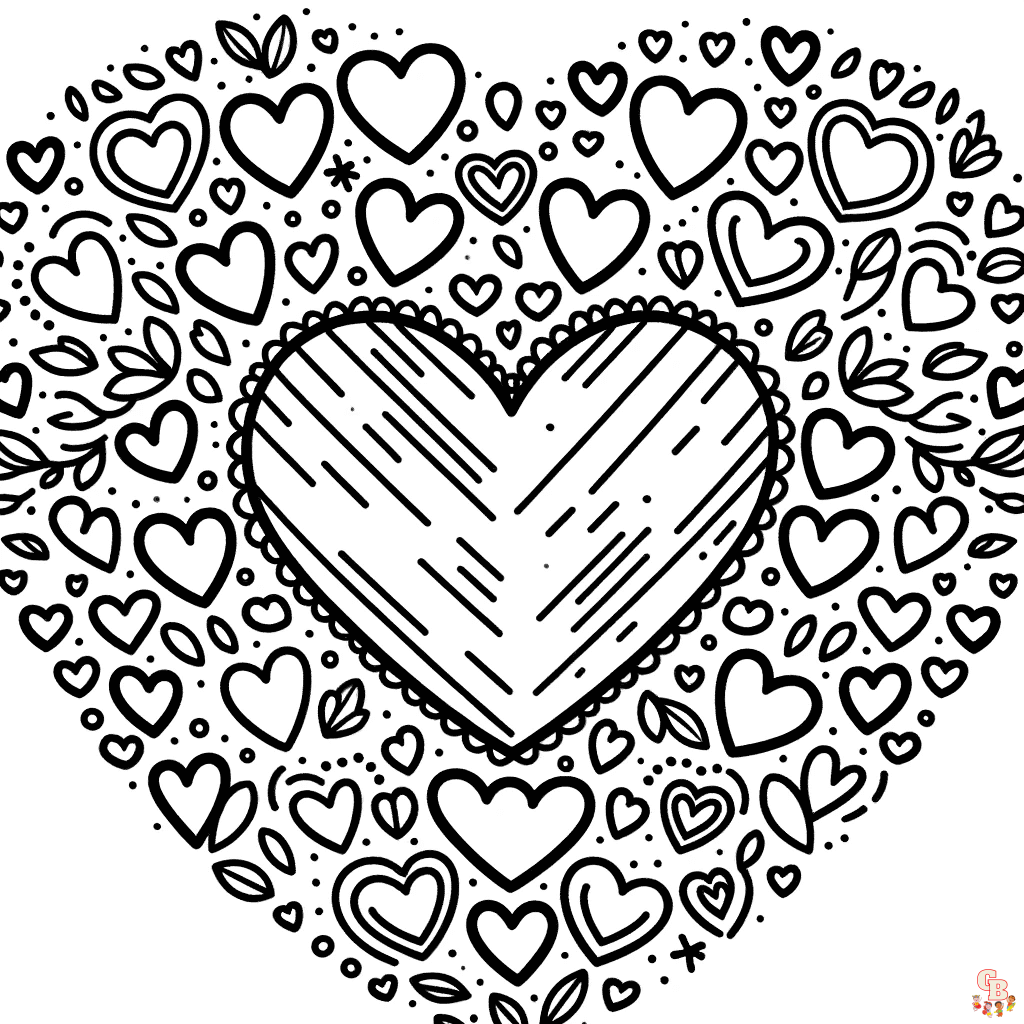 heart coloring pages pdf