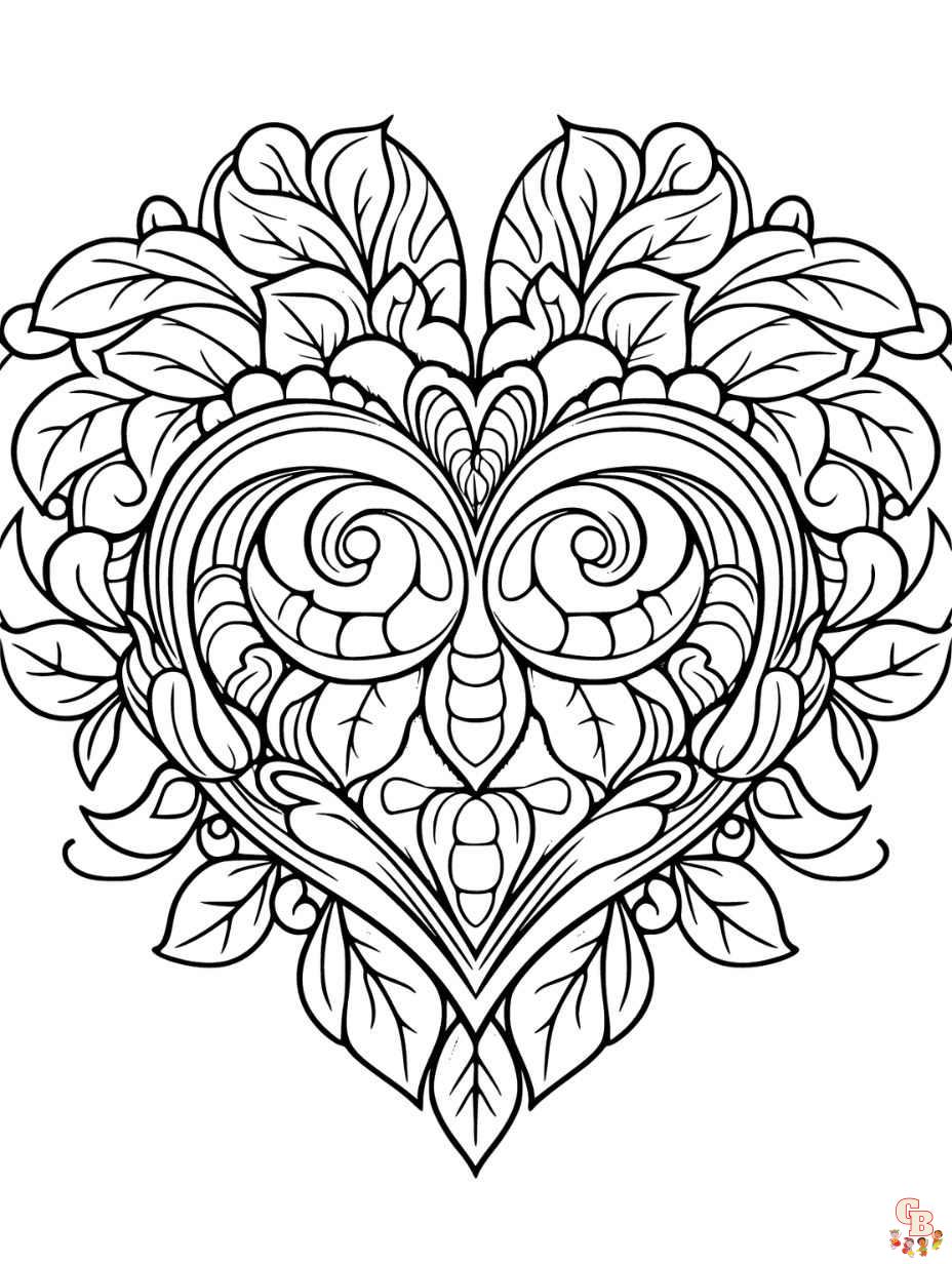 heart mandala coloring page