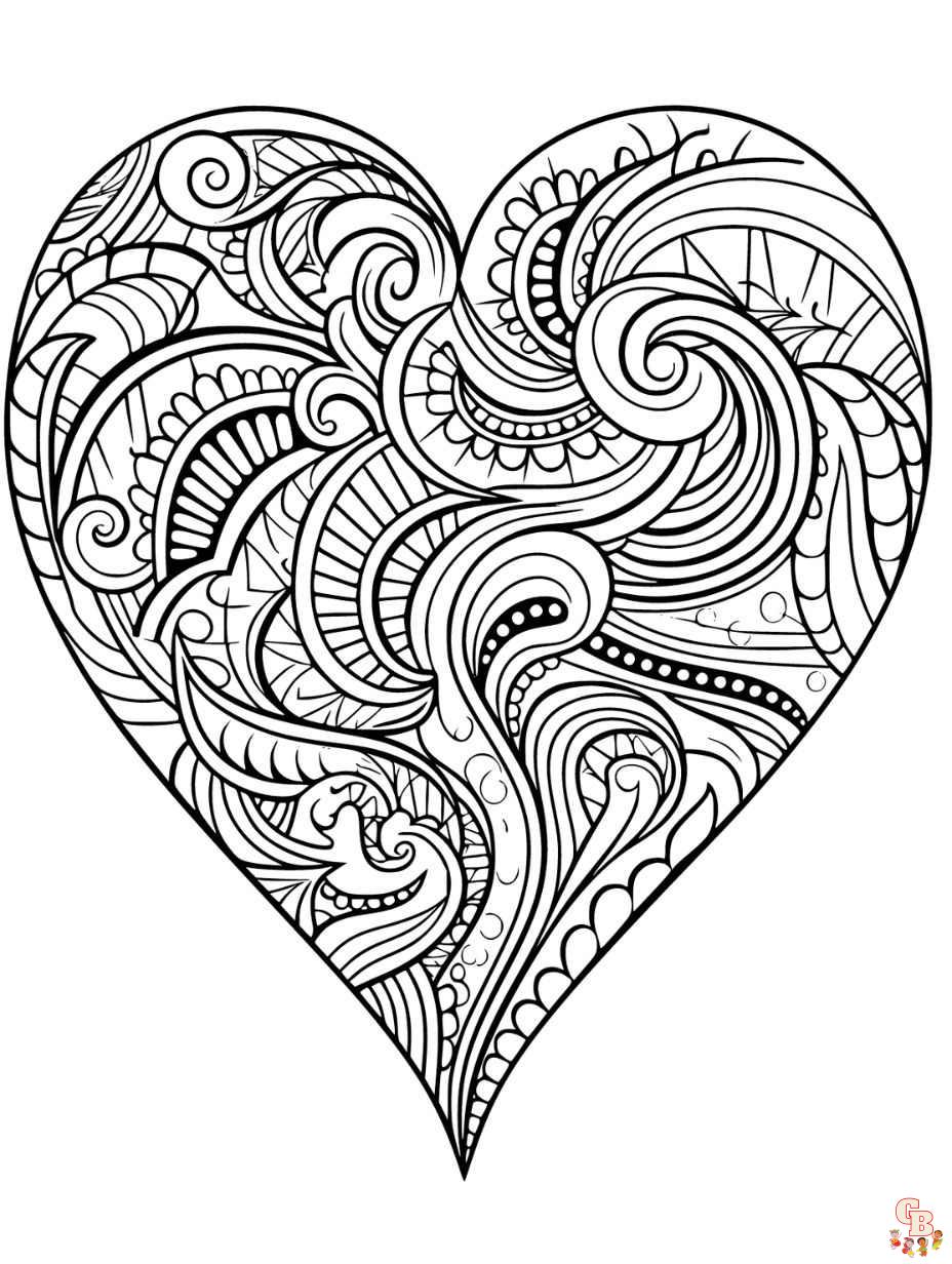 heart mandala coloring pages