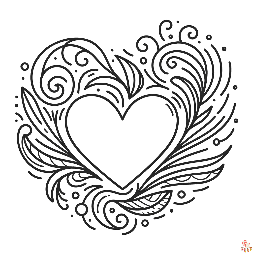 heart shapes coloring pages