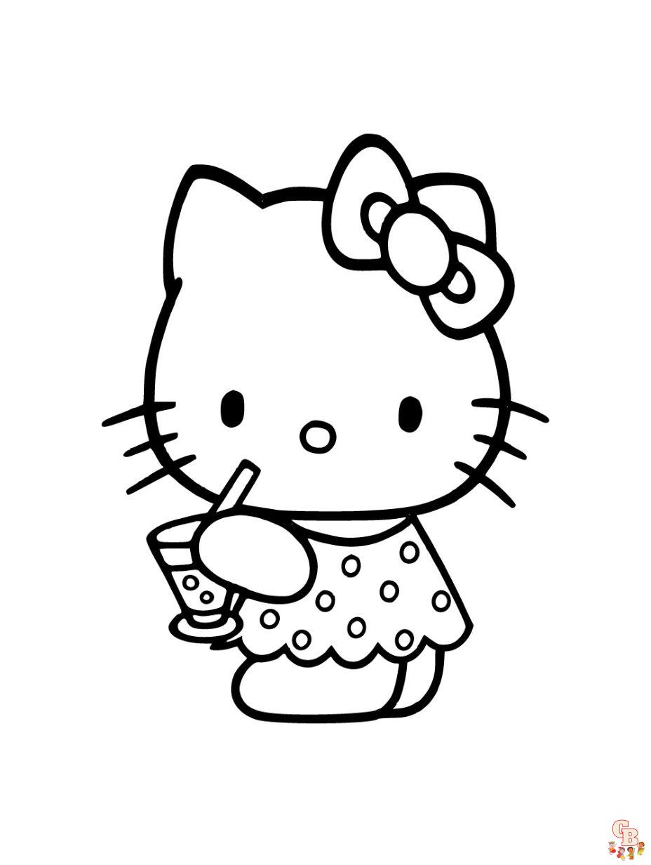 hello kitty color pages free