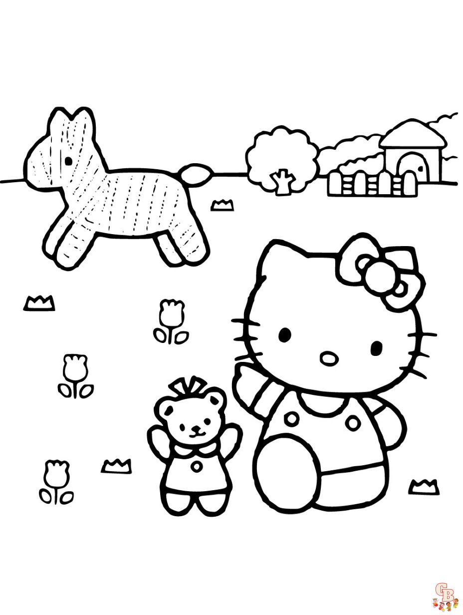 hello kitty coloring page free