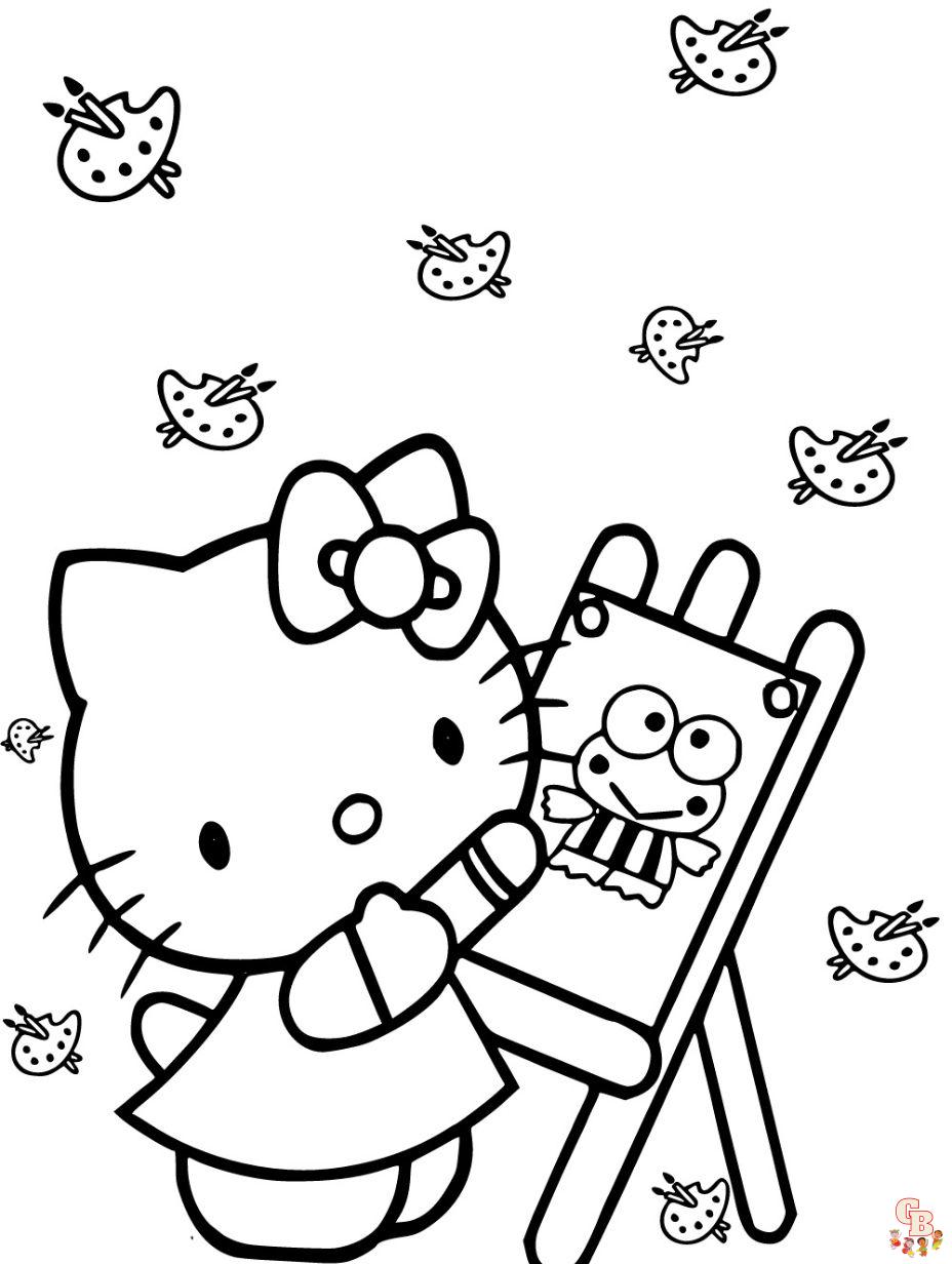 hello kitty coloring page printable