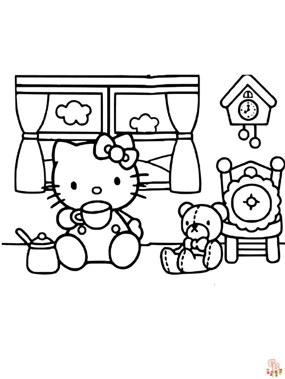 hello kitty coloring pages to print