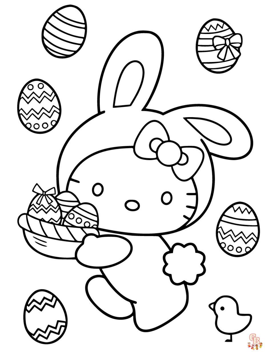 hello kitty easter printable coloring pages