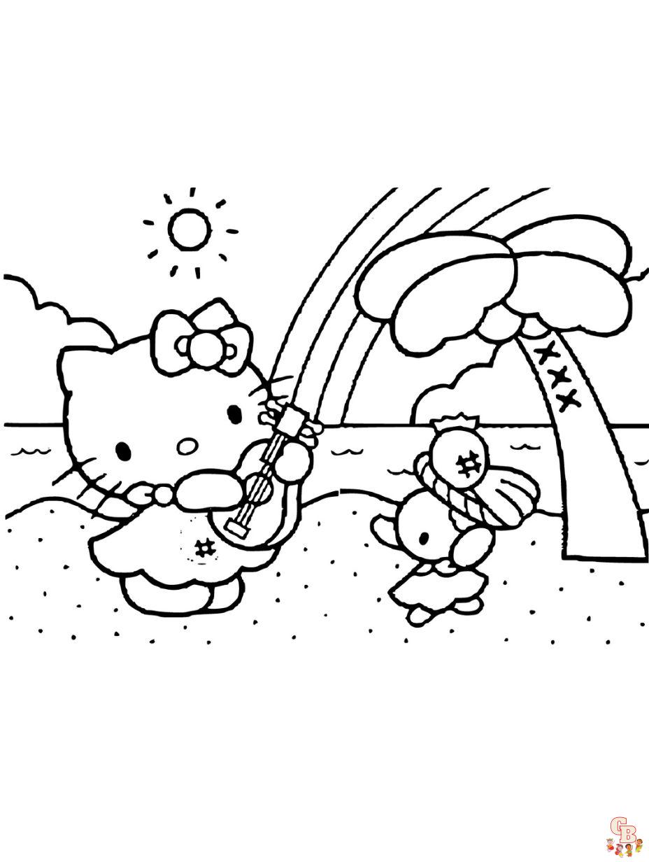 hello kitty free coloring page