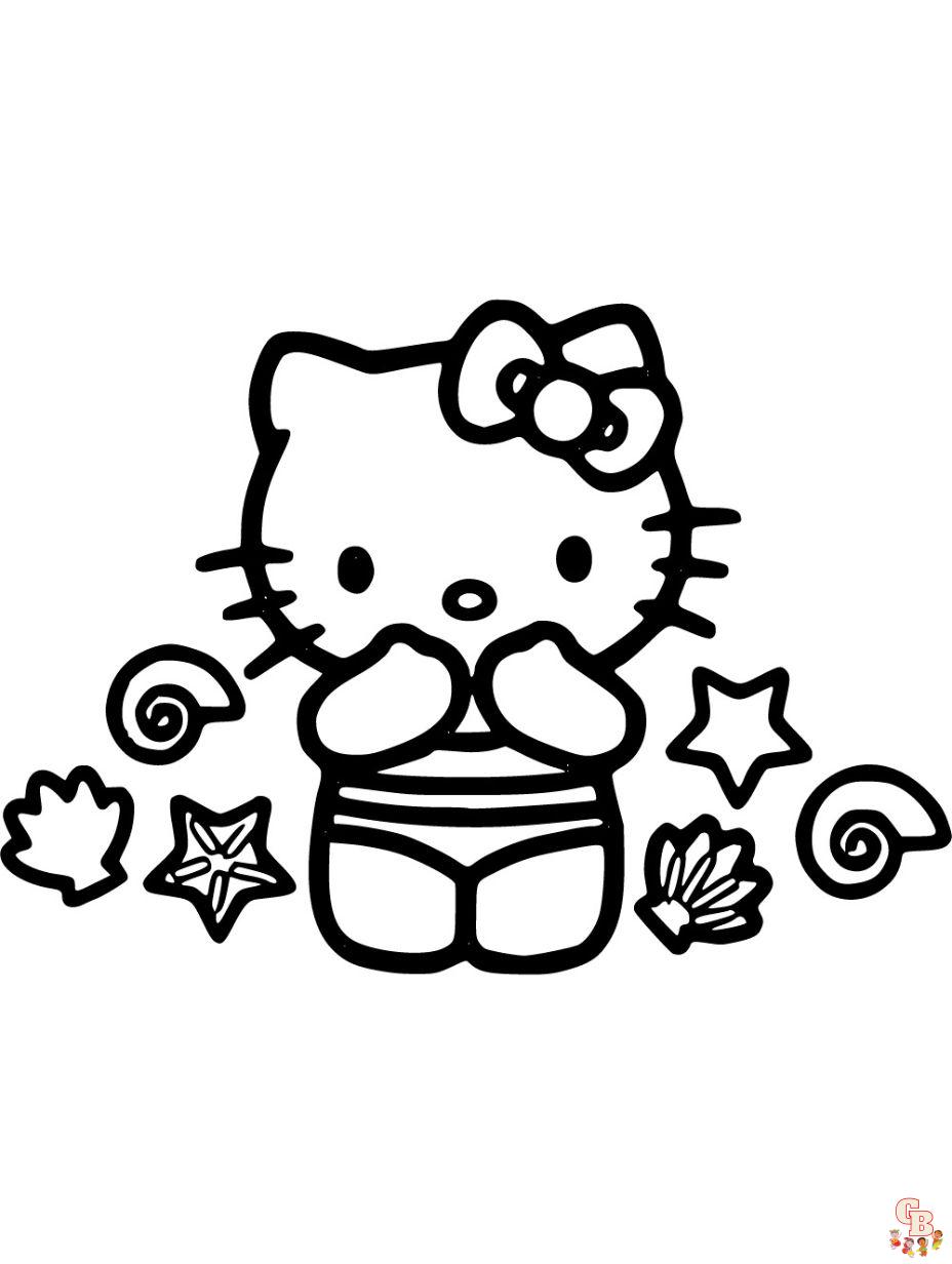 hello kitty free coloring pages