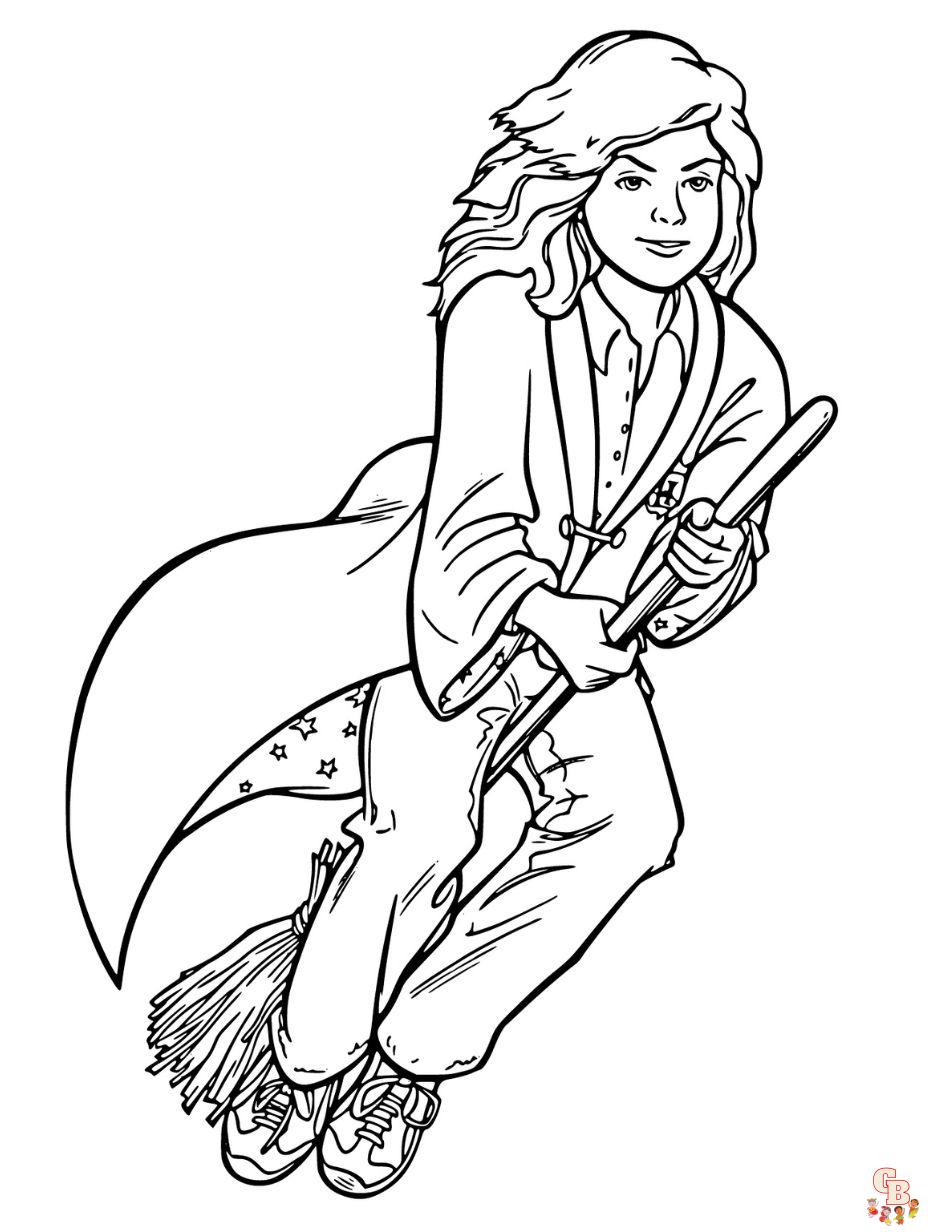 hermione harry potter coloring pages