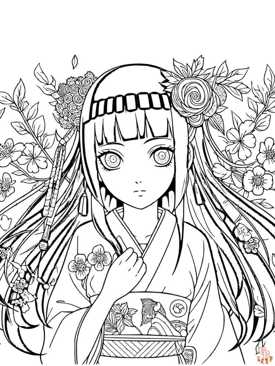 hinata coloring pages