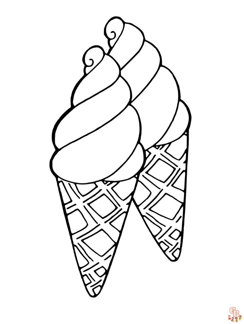 ice cream cone coloring page