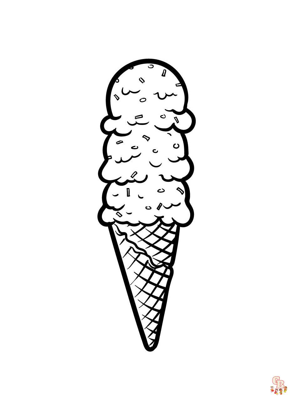 ice cream cone printable coloring pages