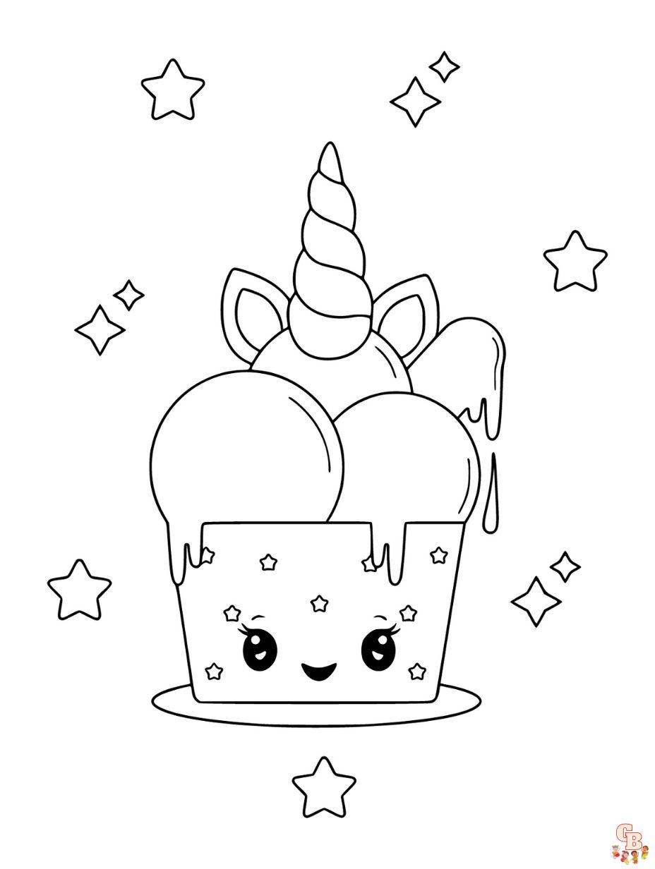 ice cream unicorn coloring pages