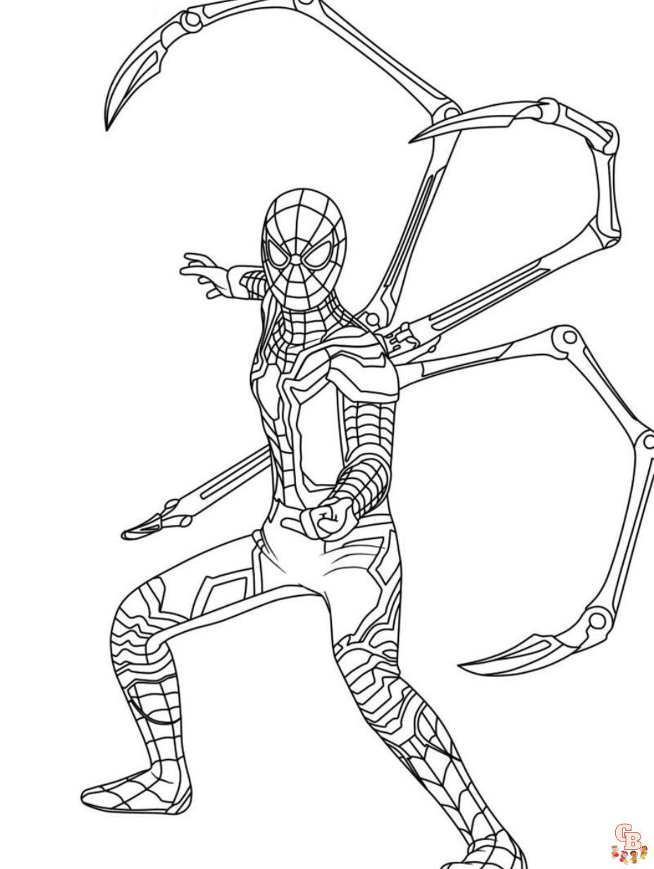 iron spiderman coloring page