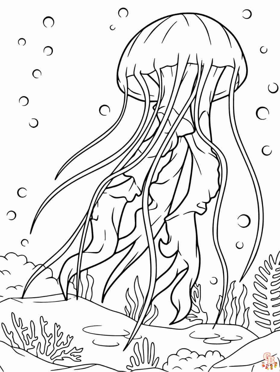 jelly fish coloring page