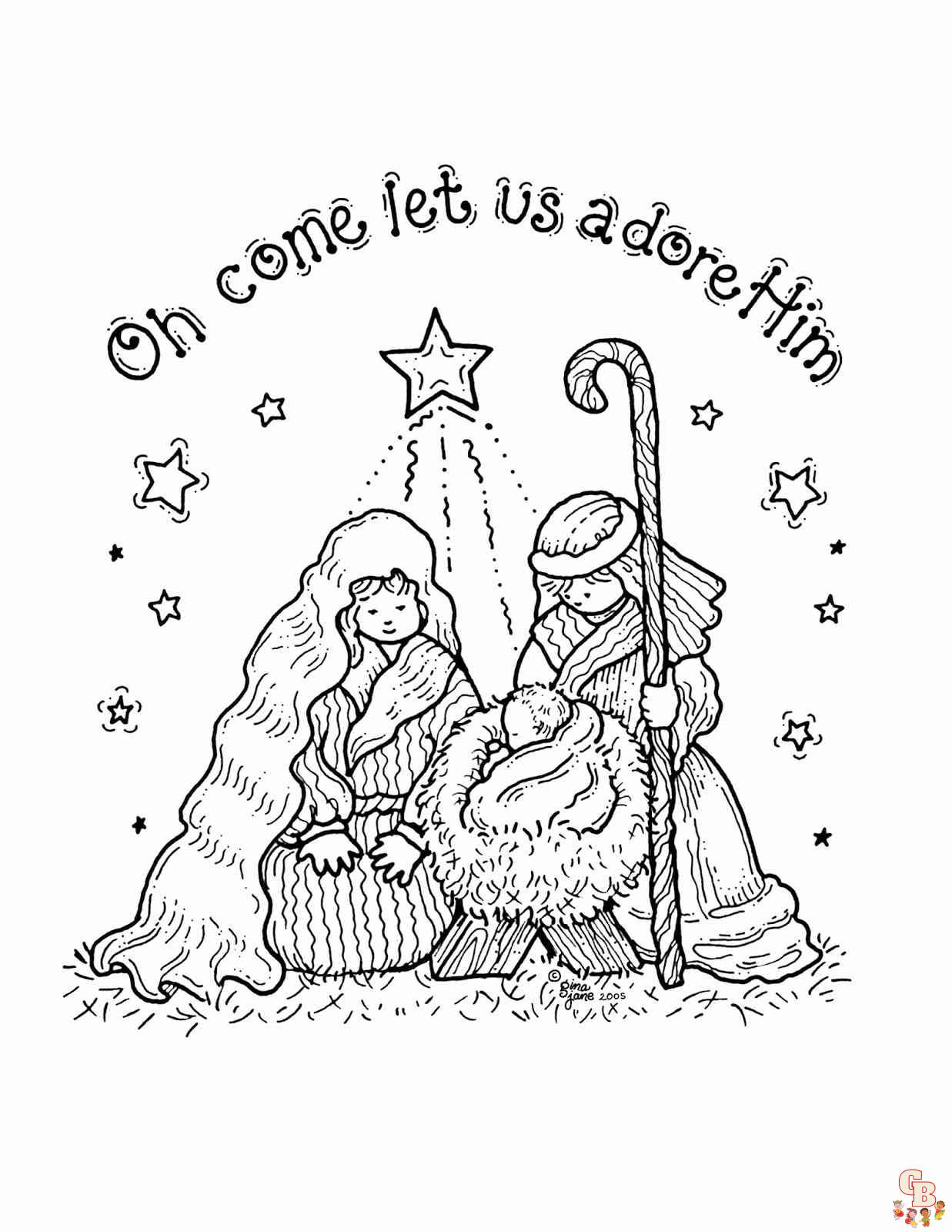 jesus christmas coloring page