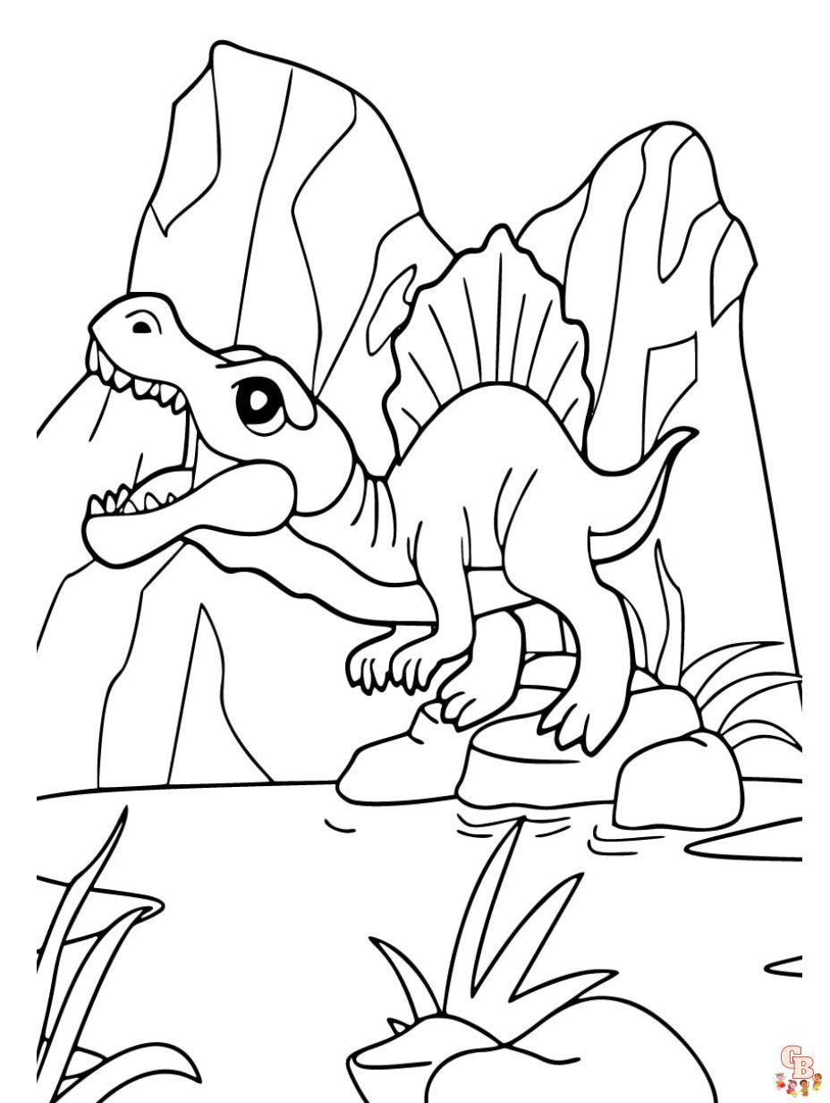 jurassic park spinosaurus coloring pages