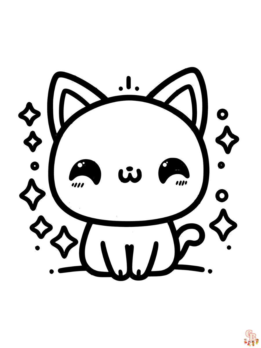 kawaii cat coloring pages