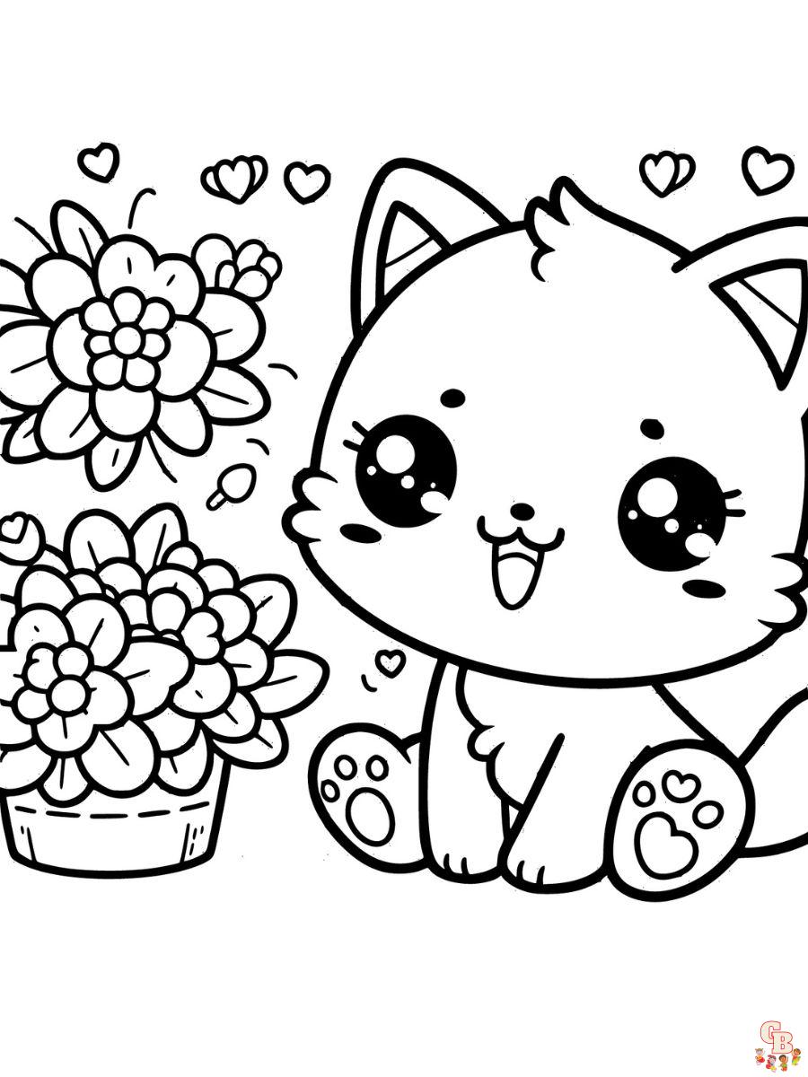 kawaii cats coloring pages