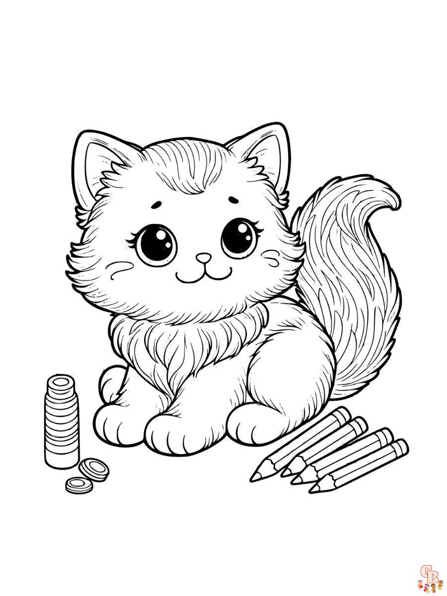 kitty cat printable coloring pages