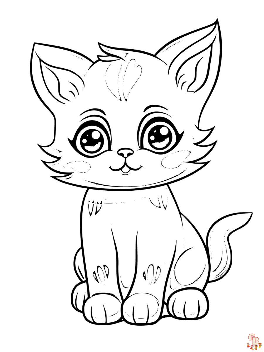 kitty cats coloring pages