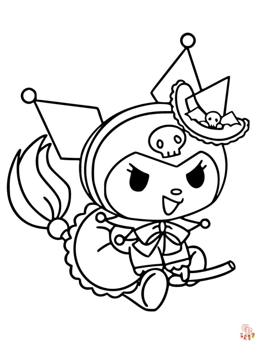 kuromi halloween coloring pages