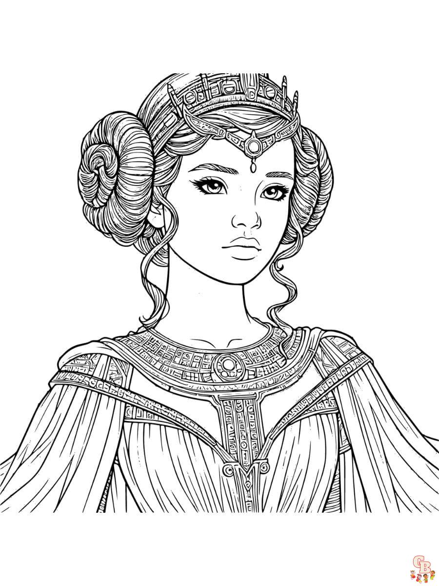 leah princess coloring page free