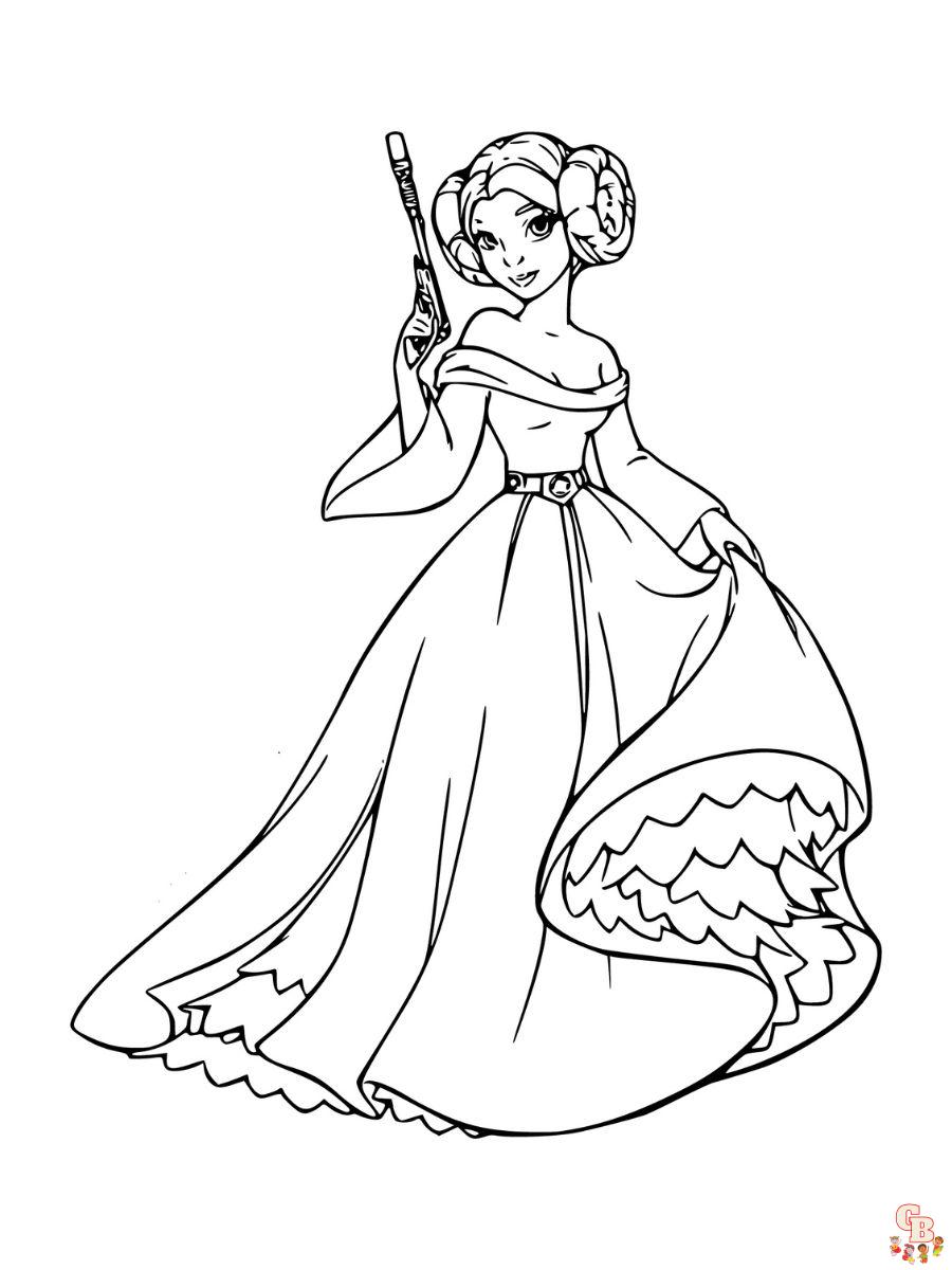 leah princess coloring pages