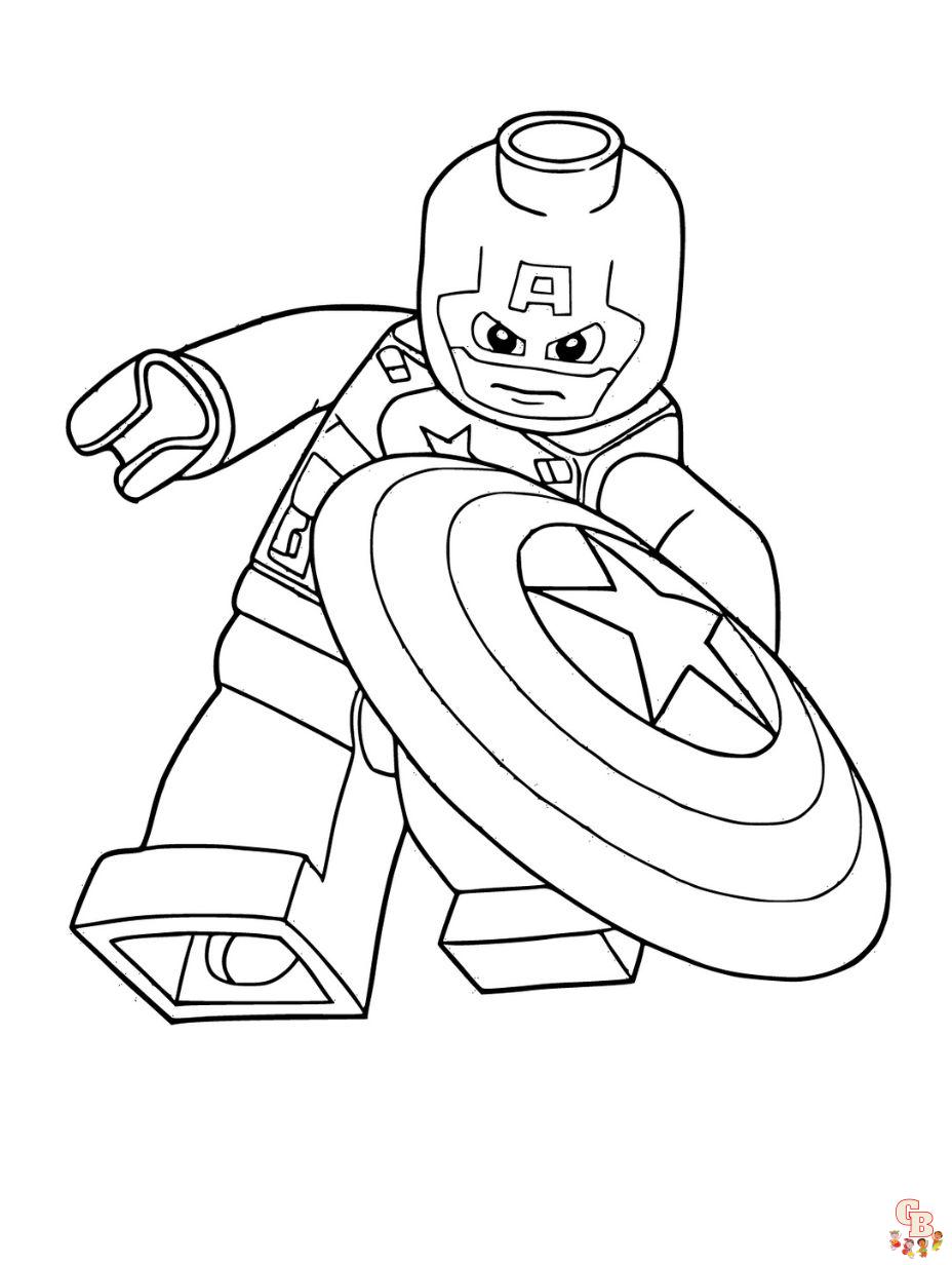 lego captain america coloring pages