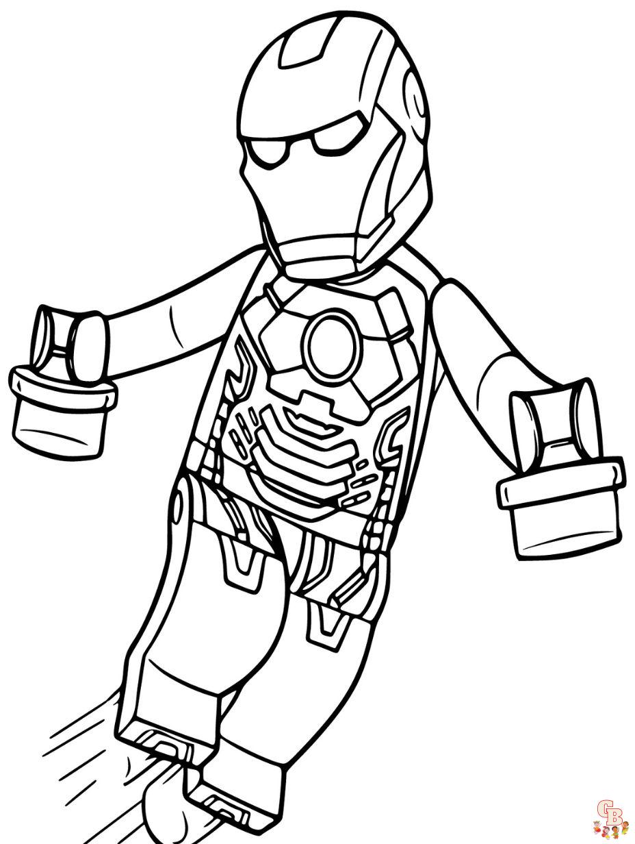 lego iron man coloring page