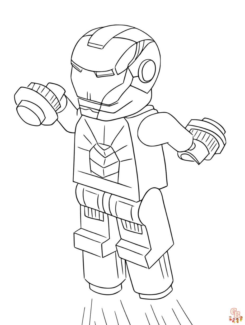 lego iron man coloring pages