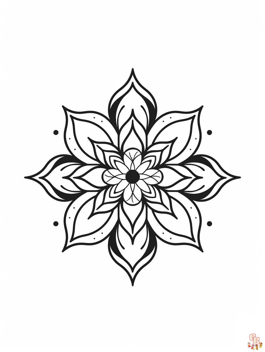 mandala flower coloring pages