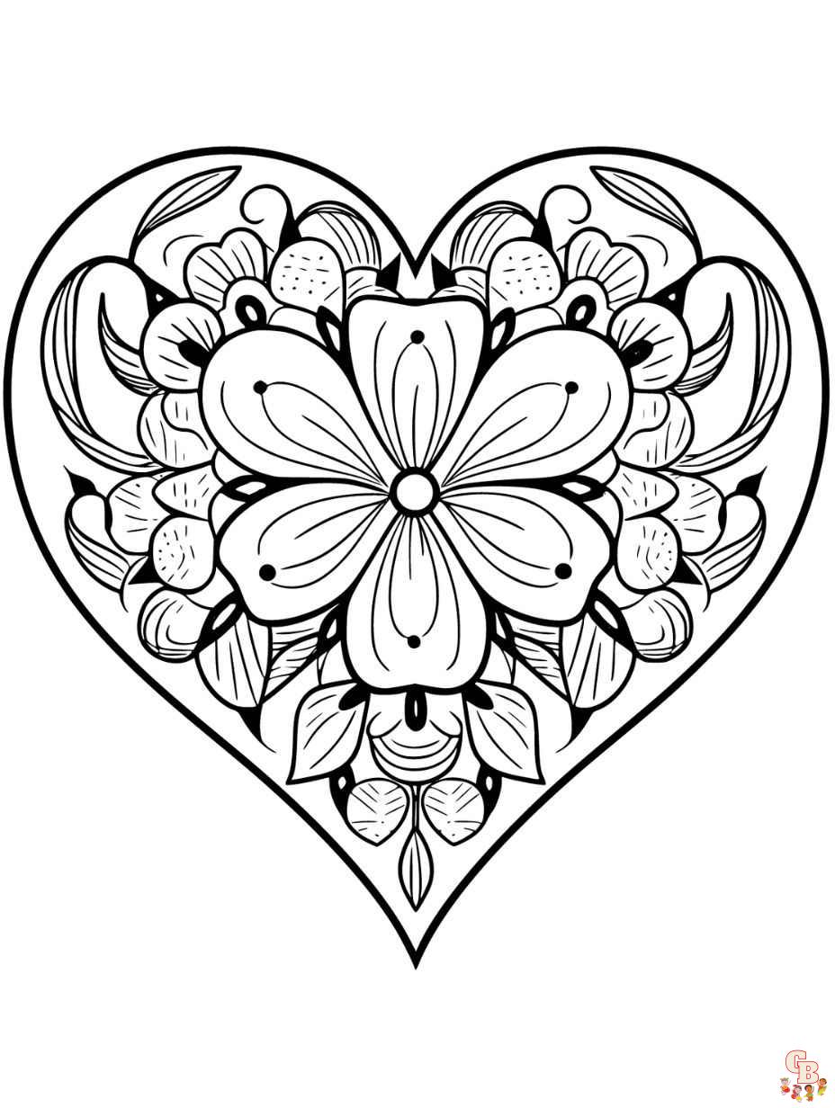 mandala heart coloring pages