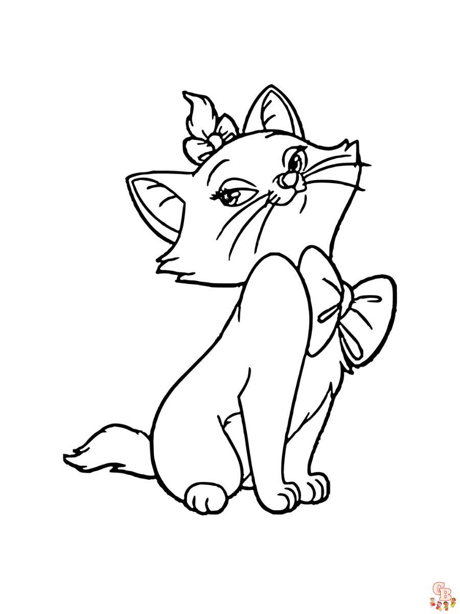 marie cat coloring page free