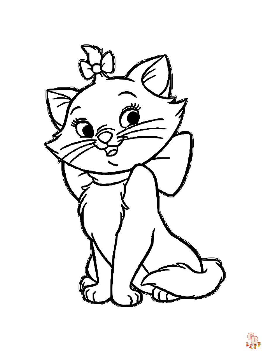 marie cat coloring page