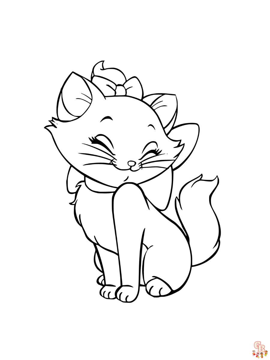 marie cat coloring pages free