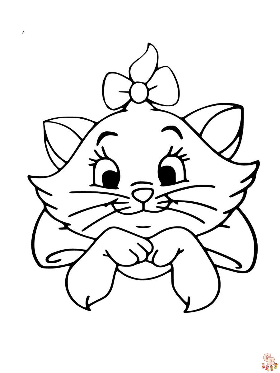 marie cat coloring pages