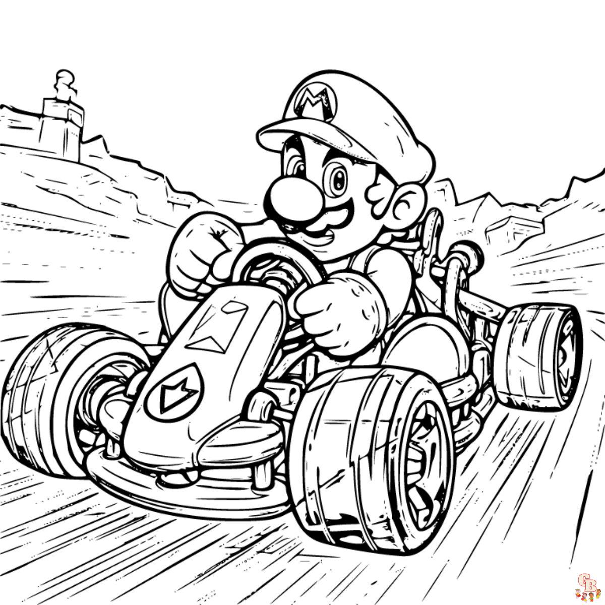 mario kart coloring pages