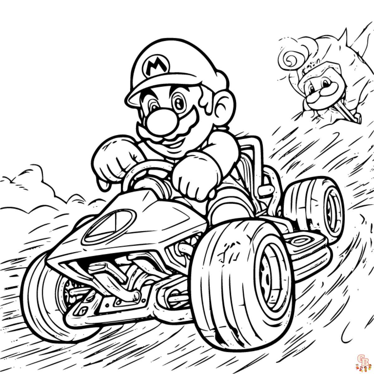 mario kart printable coloring pages