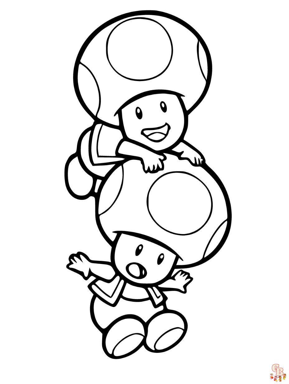 mario toad coloring pages