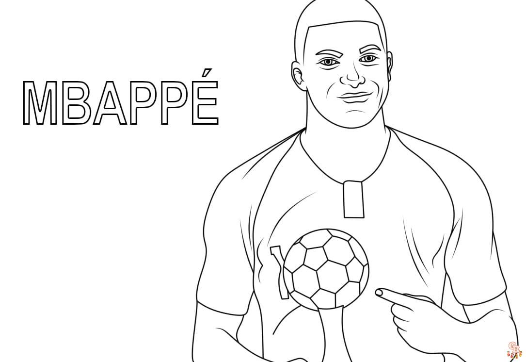 mbappe coloring pages free