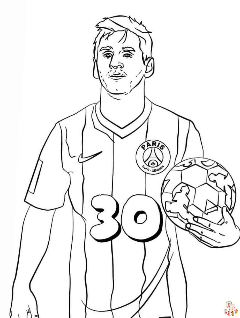 messi coloring pages psg