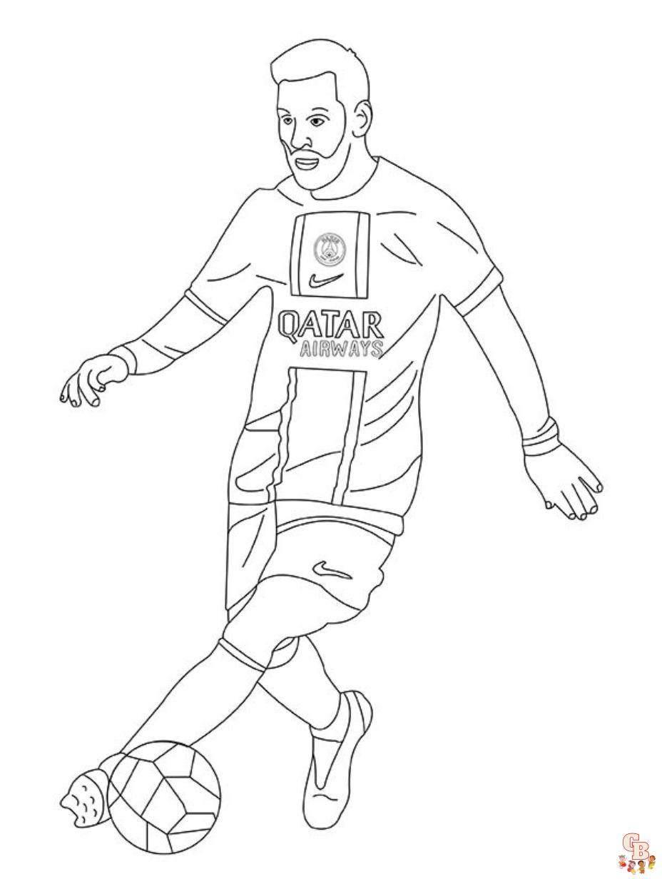 messi psg coloring pages