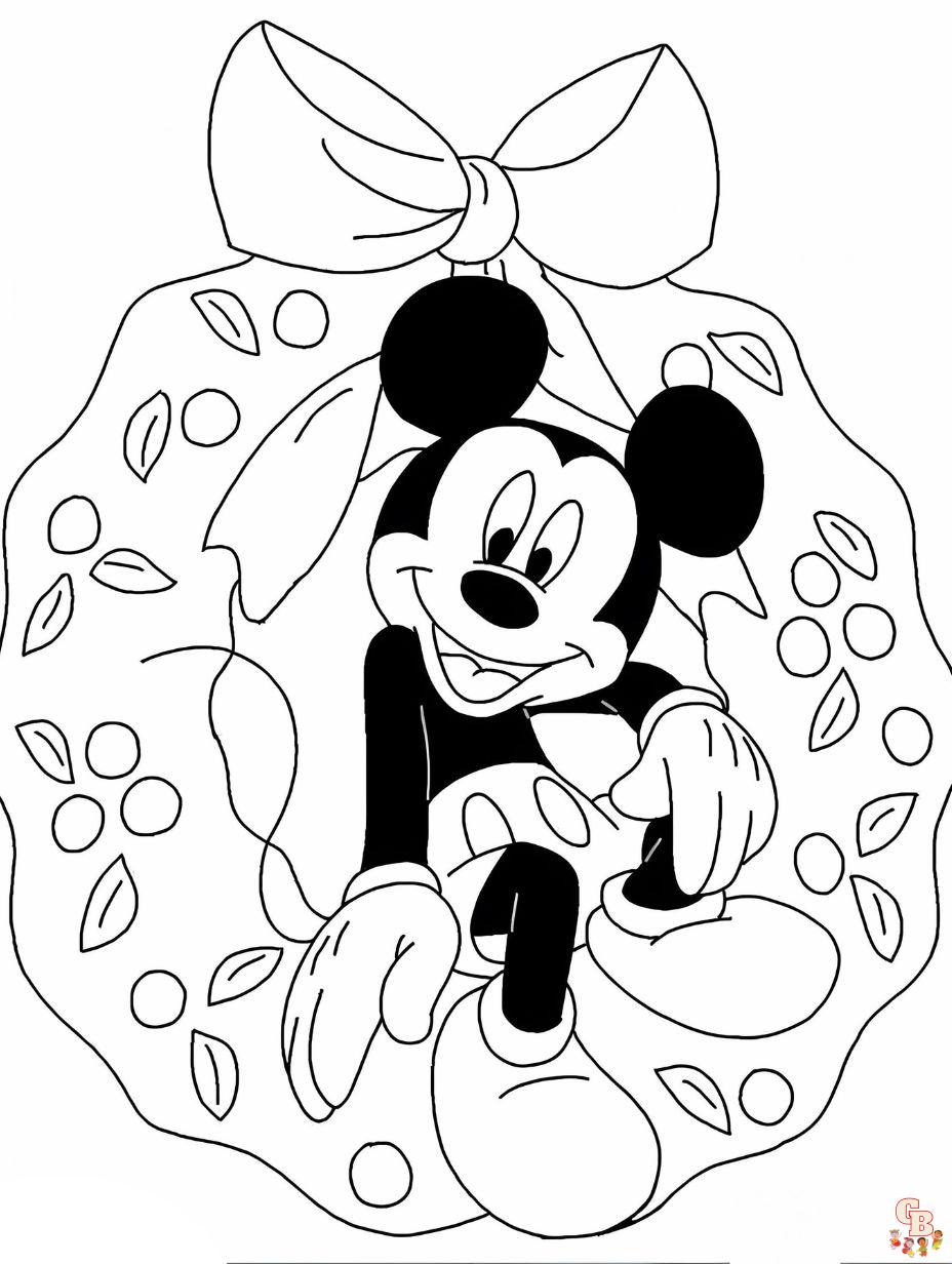 mickey mouse christmas coloring pages