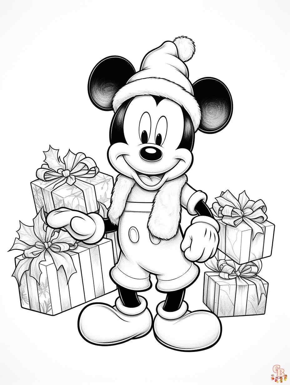 mickey mouse christmas printable coloring pages