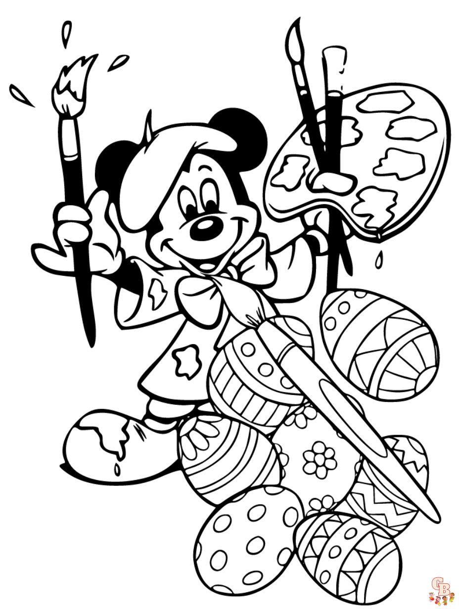 mickey mouse easter coloring pages to print