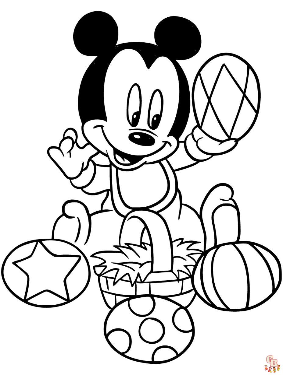 mickey mouse easter coloring pages